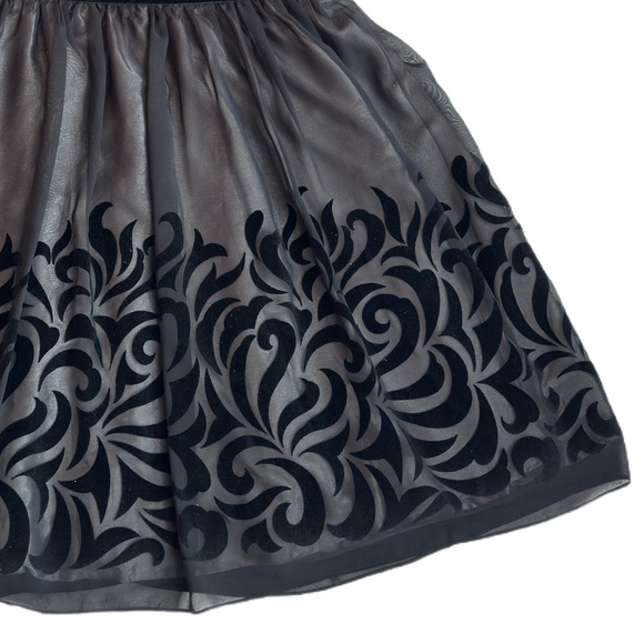 S.L. FASHIONS ~ Black Mess Overlay Velvet Scroll Pattern Volume Netted Lining - Picture 9 of 12